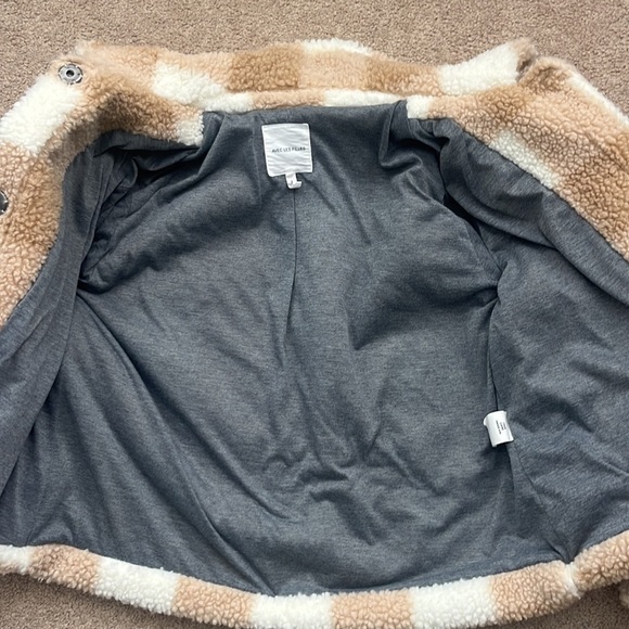 Avec Les Filles Plaid Faux Fur Trucker Shacket Jacket Size Medium - Picture 8 of 10